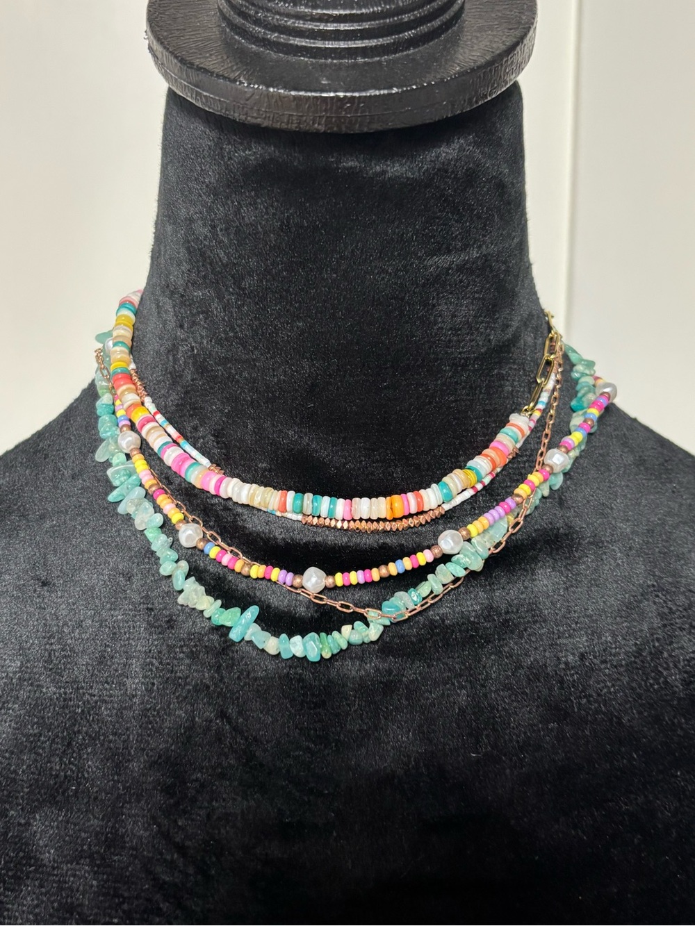 Multicolor Beaded Layered Necklaces 4- Women Jewelry